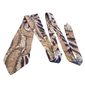 Vintage Halston III Necktie 100% silk Textured, Marbled Pattern Abstract Art